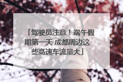 驾驶员注意！端午假期第一天 成都周边这些高速车流量大