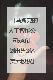 马斯克的人工智能公司xAI计划出售3亿美元股权