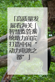 高质量发展看海关｜智慧监管系统助力宜宾打造中国“动力电池之都”