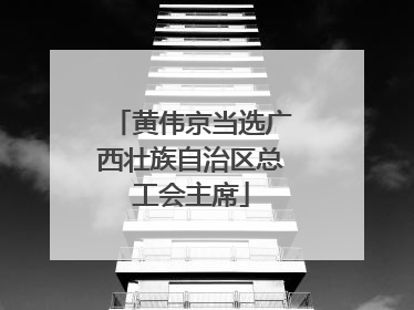 黄伟京当选广西壮族自治区总工会主席
