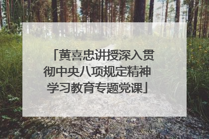 黄喜忠讲授深入贯彻中央八项规定精神学习教育专题党课