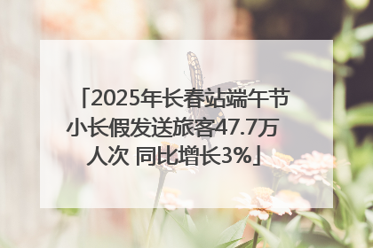 2025年长春站端午节小长假发送旅客47.7万人次 同比增长3%