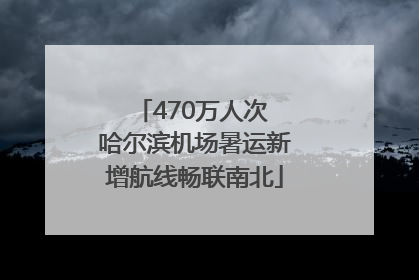 470万人次 哈尔滨机场暑运新增航线畅联南北