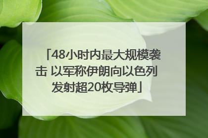 48小时内最大规模袭击 以军称伊朗向以色列发射超20枚导弹
