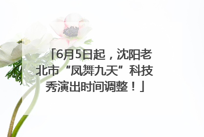 6月5日起，沈阳老北市“凤舞九天”科技秀演出时间调整！